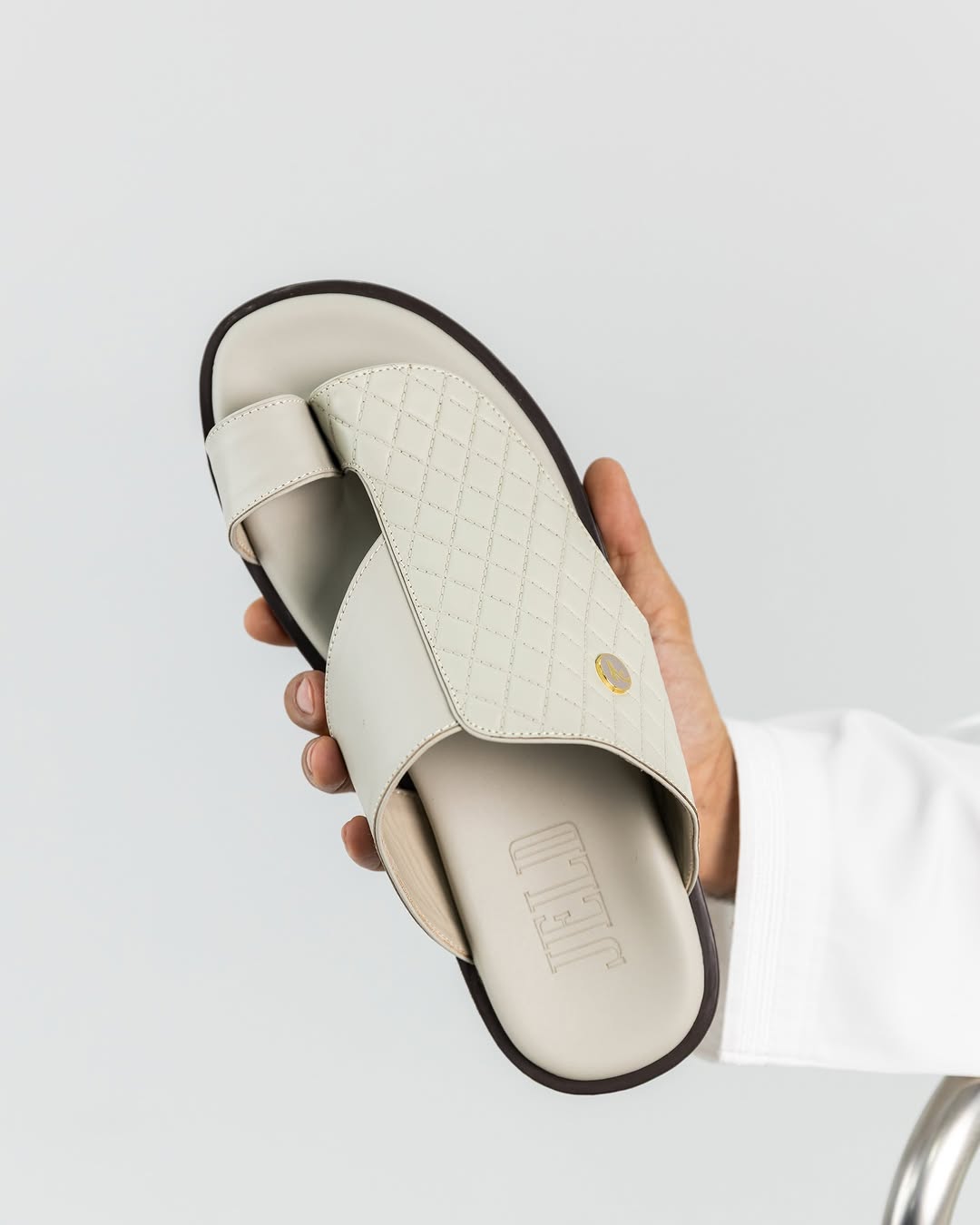 JELD Pale Sage Quilted Premium Crepe-Sole Sandal